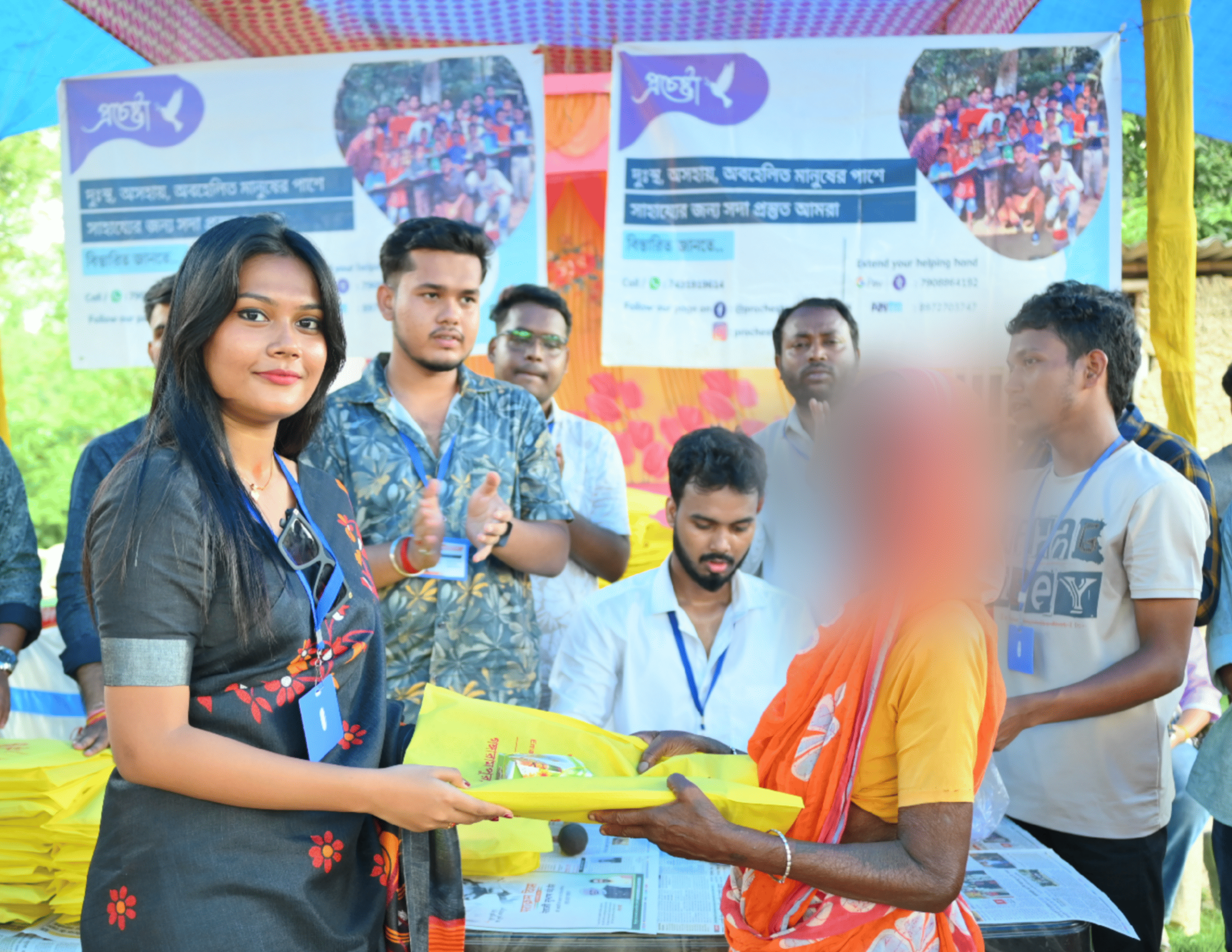 New Clothes To elderly people in Durga Puja